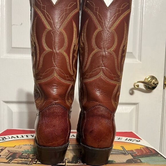 Justin 8303 Men's Exotic Western Boot with Peanut Brittle Lizard Foot - PERFECT! - Picture 5 of 12